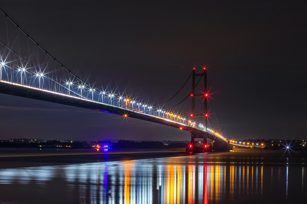 Leisurepics Stock Photography Humber Bridge at Night